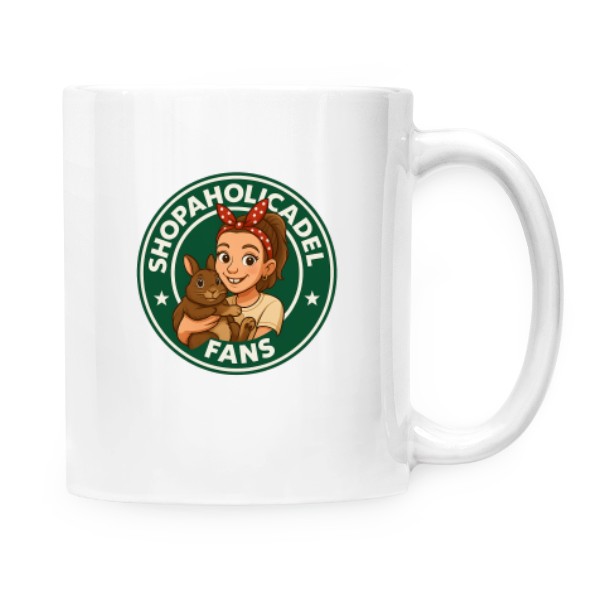 Hrnek malý bílý s potiskem ShopaholicAdel Fans 