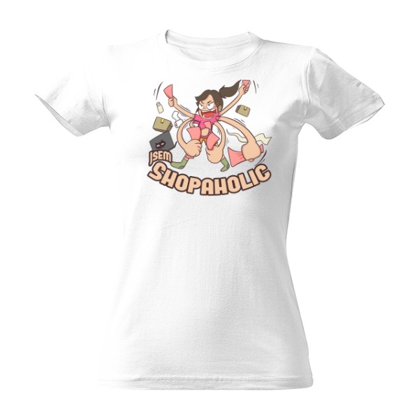 Tričko s potiskem Jsem shopaholic