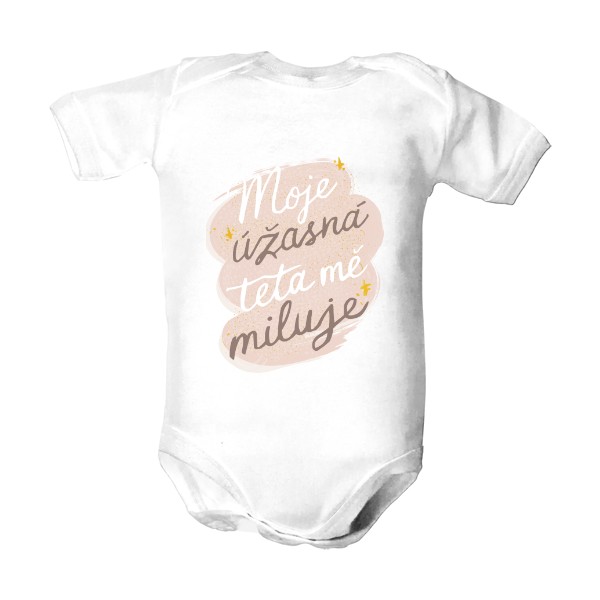 Dětské body Roly Honey s potiskem Moje úžasná teta mě miluje